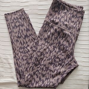 High-Waist Printed Leggings - Mauve/Purple